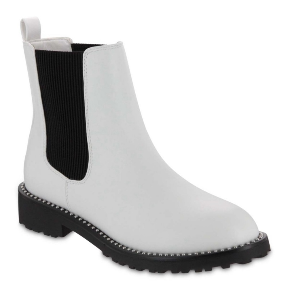 MIA Zyah Studded Chelsea Boot White 10
